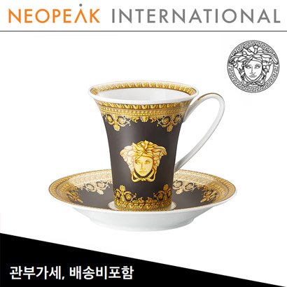 [해외] Versace 베르사체 I Love Baroque Nero Coffee Cup &amp; Saucer (Saucer D 6inch / 15.2cm)